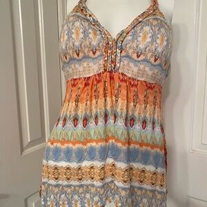 American Rag Bohemian Padded Halter Top w/braided straps sz small
